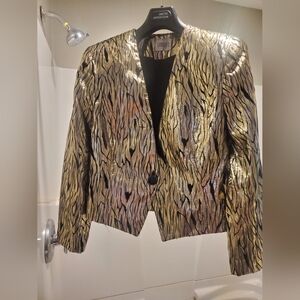 Y2K Metallic Gold Brocade Jacket by Conrad C | Vintage 90s/00s | Size 8